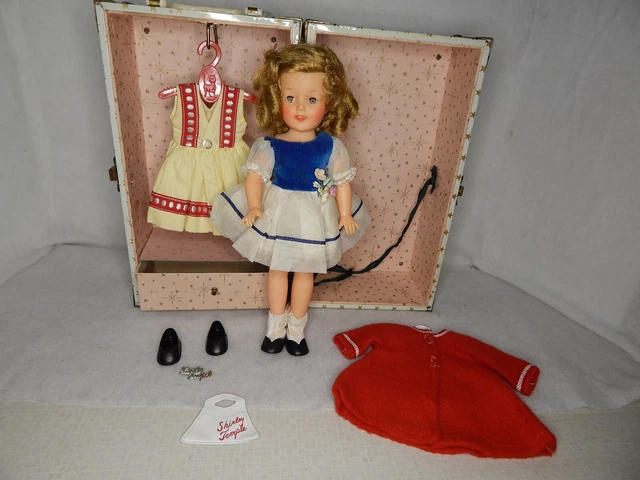 Vintage 1950’s 12” Ideal SHIRLEY TEMPLE Doll, Trunk & Clothes