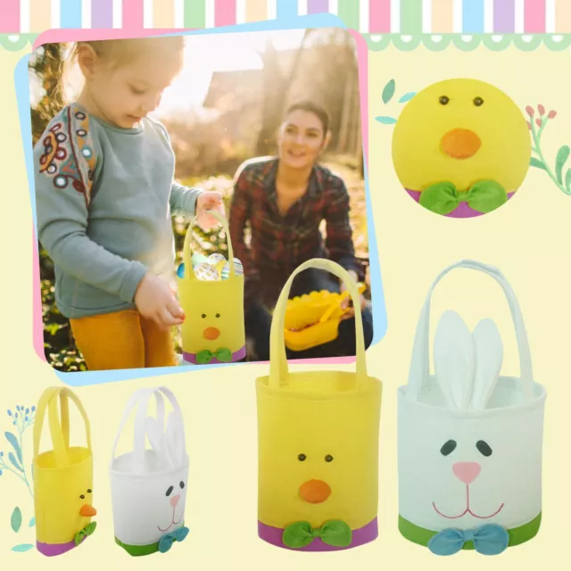 Candy Basket Cloth Cute Bunny Buckets For Kids Bag Basket Rabbit Easter Chicken