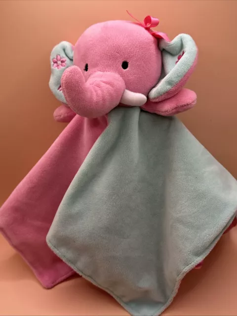 ELEPHANT LOVEY OKIE Dokie Pink Blue Plush Baby Security Blanket Rattle Lovie 24.16 PicClick AU