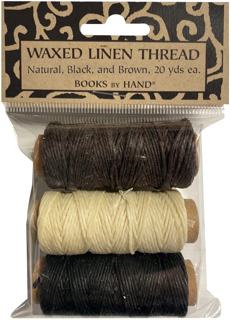 Hilo de lino encerado Lineco 3/paquete - natural, marrón, negro; 20 yardas cada uno BBHM891