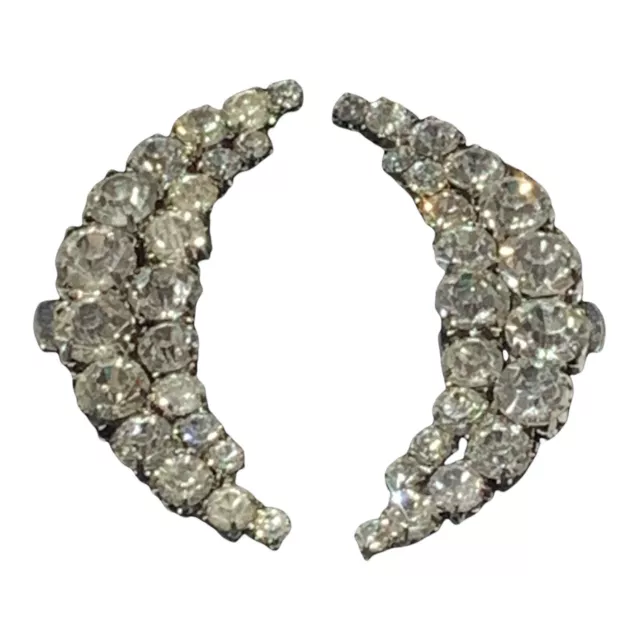 vintage antique prong rhiestone dress shoe clips