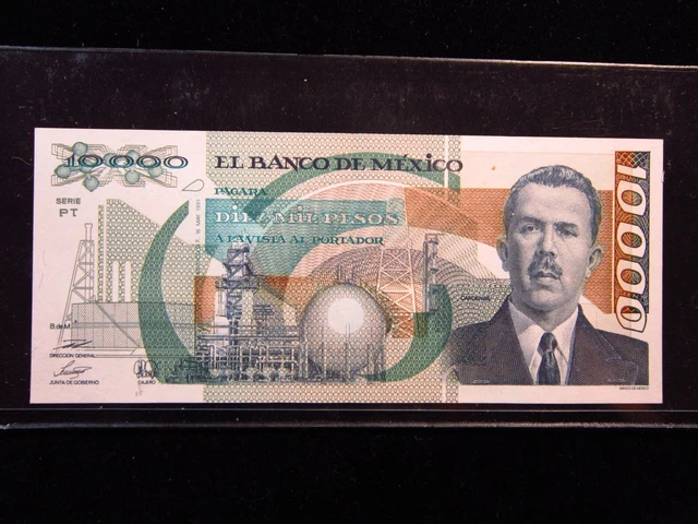 MEXICO 10000 PESOS 1991 10,000 Coyolxauhqui Moon Goddess El Banco 7065# MONEY