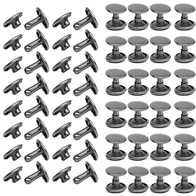 200pcs Purses Double Round Cap Leather Rivets Tubular Metal Leathercrafts Boots