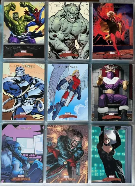 2007 Marvel Masterpieces Complete Base 90 Cards Set Hulk Spider-Man Wolverine Nm