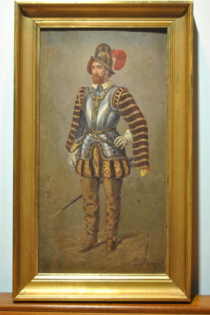 Tableau Militaire Ancien XIXe Siècle - Huile Sur Toile, école Française, Cadre Inclus - Belle Pièce Historique