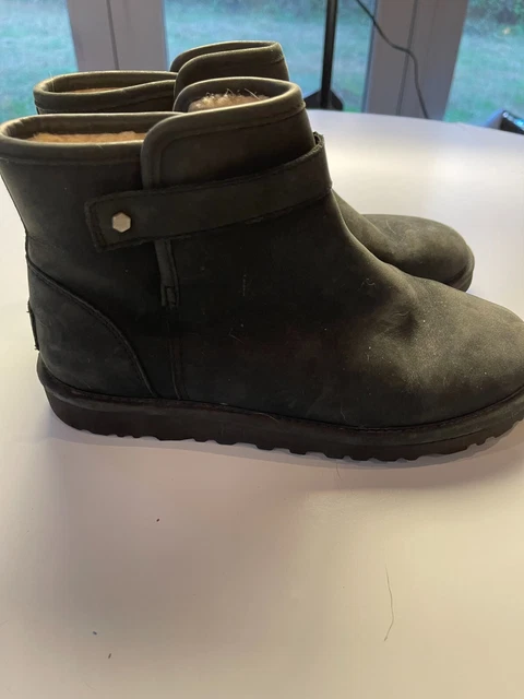 UGG AUSTRALIA RELLA Chestnut Leather Ankle Boots Uk 4.5 Eur 37