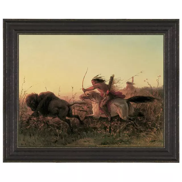 Design Toscano Indian Buffalo Hunt, 1856: Canvas Replica Painting: Grande