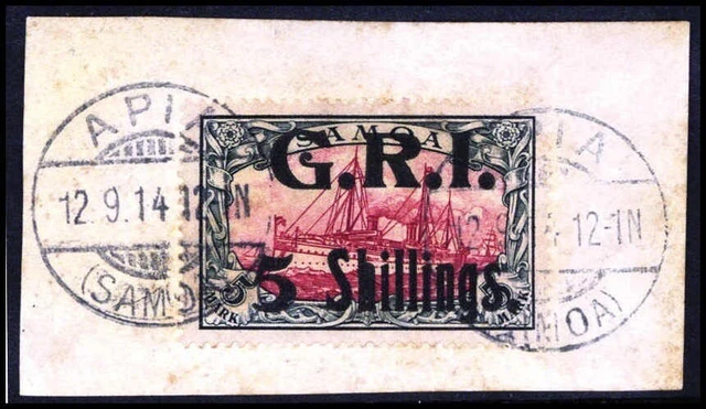 Samoa Brit.Bes. Mi.13 Bfst., tadellos, saubere Stempel, gepr. (1500,-€)(7534/42)