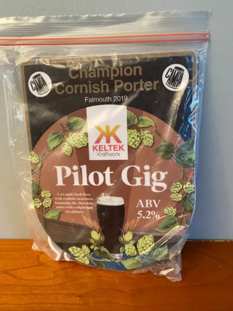 Keltek Brewery Pilot Gig Beer Pump Clip Champion Cornish Porter Falmouth 2019