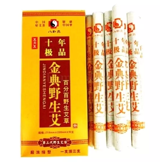 Ten Years Old Traditional Moxa Roll Moxibustion Relif Pain Burner Stick 2