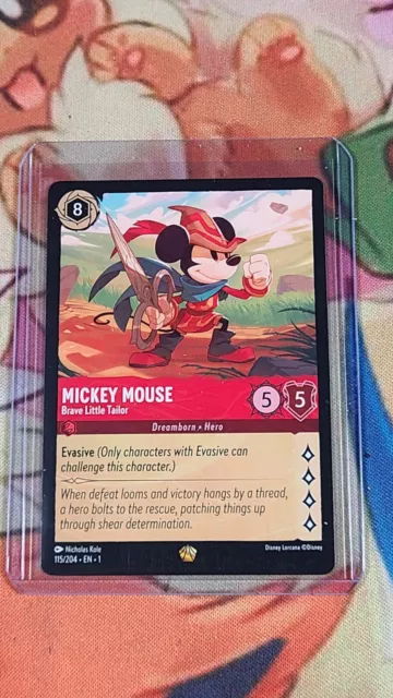 Mickey Mouse Brave Little Tailor LEGENDARY RARE Non-Foil 115/204 Disney Lorcana