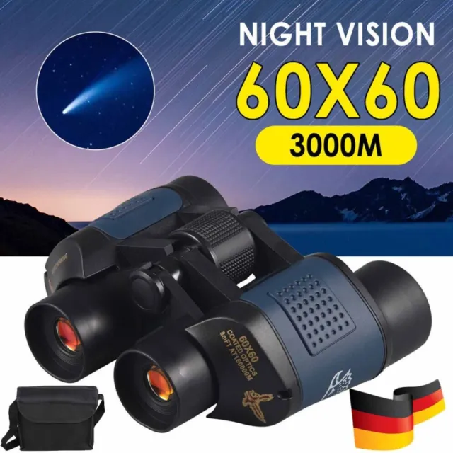 60x60 HD Fernglas Feldstecher 3000M Nachtsicht Fernrohr Binoculars Ferngläser