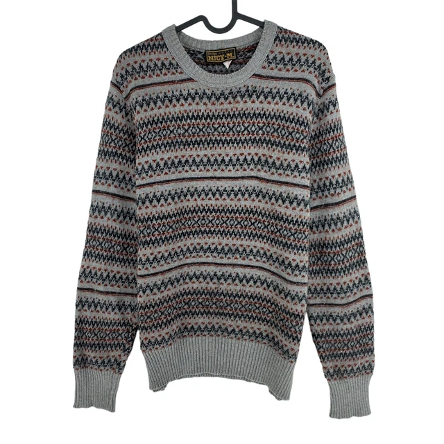 Maglione Uomo Joop Arjan Girocollo A Righe Blu/Grigio, Cotone E Poliestere, Regular Fit