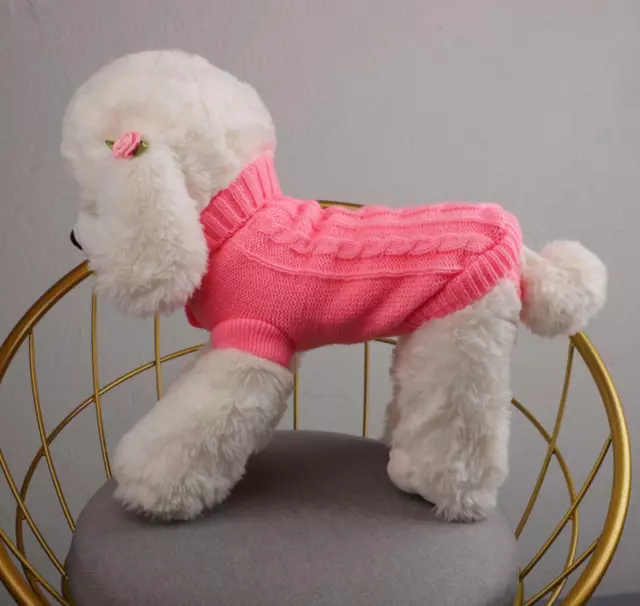 Pet Dog Warm Jumper Knit Sweater Clothes Puppy Cat Knitwear Costume Coat Apparel