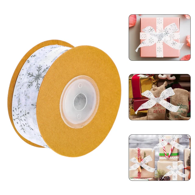 Transparent Snowflake Ribbon Polyester Gift Christmas Wired
