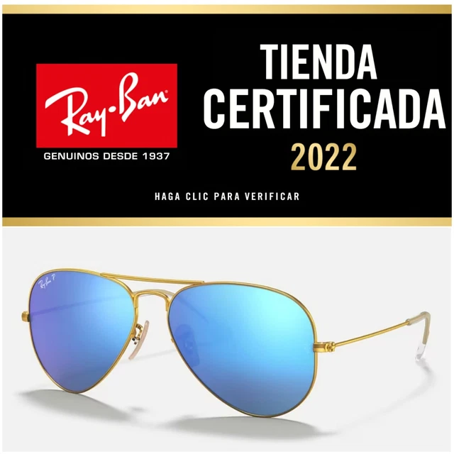 Gafas De Sol RAY BAN AVIATOR  RB3025 112/4L Matte Gold Blue Flash Polarized New