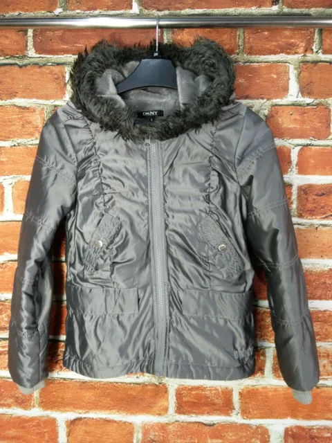 Girls Coat Age 8 Years Dkny Smart Jacket Softshell Double Zip Warm Fleece 128Cm