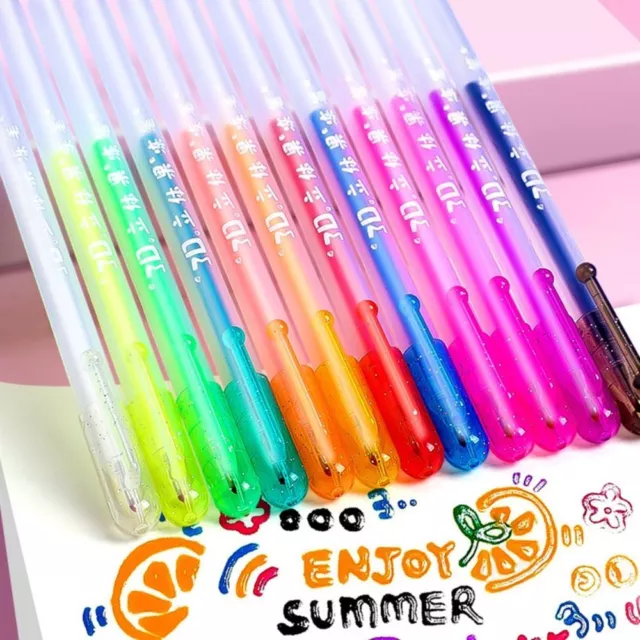 Stationery 3D Jelly Pen Quick Drying Markers Pen New Colouring Pens Set