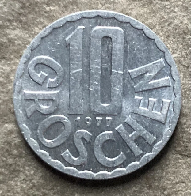 Vintage 1977 10 Groschen Coin Austria Republic Osterreich 🇦🇹