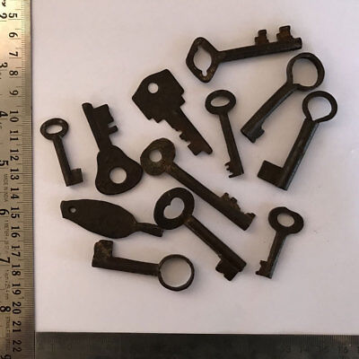 Iron key for padlock or lock Ornate Rustic keys 12pcs