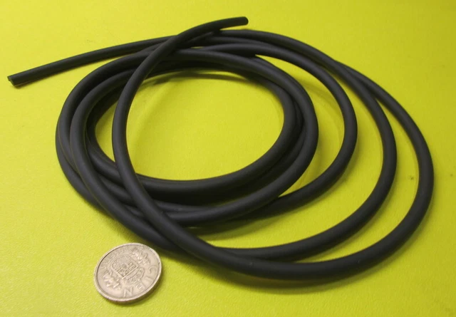 Latex Rubber Rod, Black, 1/4" Dia x 10 Ft Length