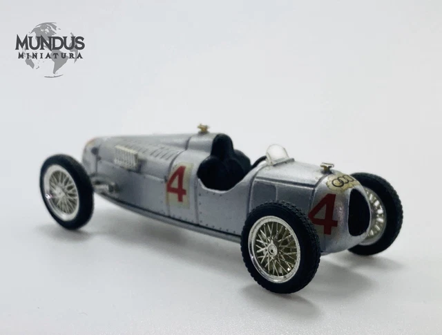Figurine Audi Auto Union Type D 1938 (N°4 GP Italia) - Échelle 1/43 - Brumm - Occasion