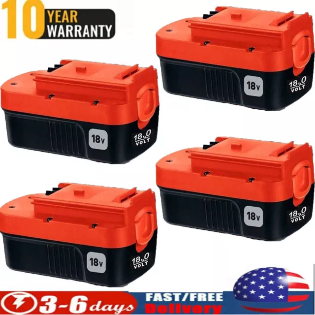 4-Pack 18V for Black and Decker HPB18 18 Volt 4.8Ah Battery HPB18-OPE  244760-00