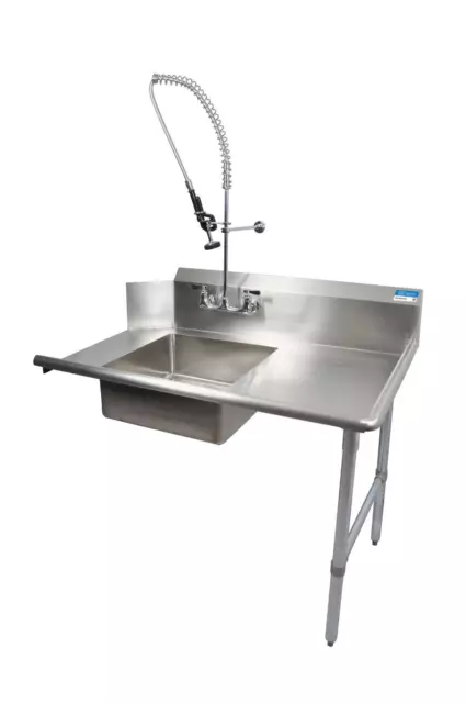 BK Resources 72" Soiled Straight Dishtable Right Side w/ Pre-Rinse Faucet