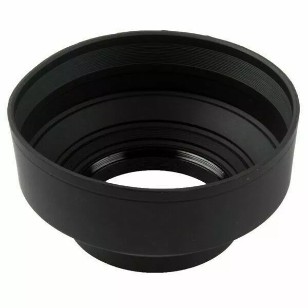 3-Stage 49 52 55 58 62 67 72 77 82mm 3 in1 Collapsible Rubber Foldable Lens Hood 3