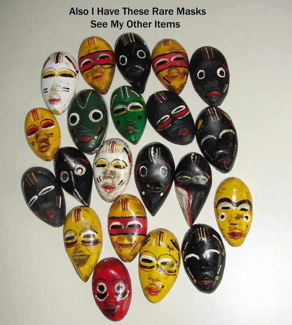 Lot 3 African Dan Punu Fang Passport Mask Pendants Liberia Collector Ivory Coast 3