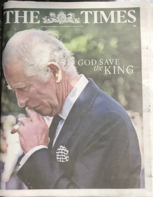 The Times Newspaper 10th September 2022 King Charles Death Of Queen Elizabeth II
