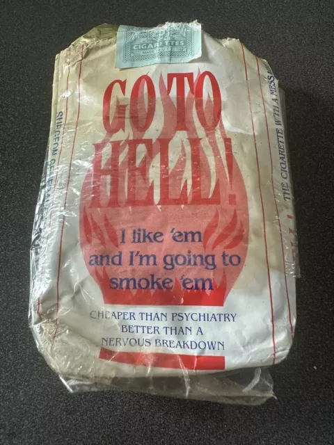 Go To Hell Cigarette Soft Pack by GTH Inc. Made in USA Empty Rare VTG