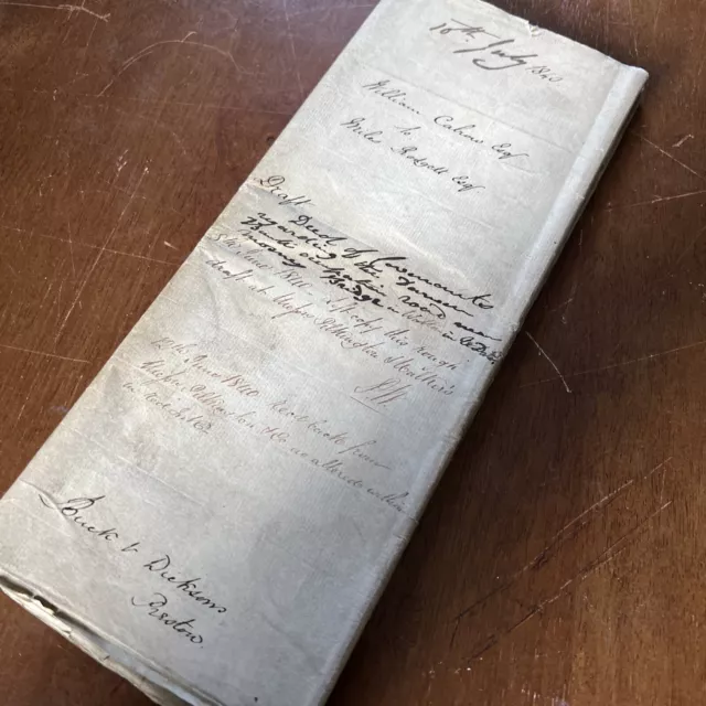 1840  Antique Legal Document Hand Written Indenture Walton Lodge Darren Bank Old