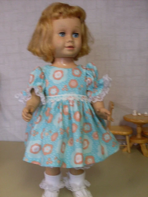 New Matching Dress Set For 20 " Chatty Cathy Doll Mint Green Print---No Doll