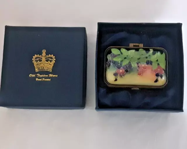 OLD TUPTON WARE Hand Painted Porcelain Rectangular Trinket Pill Box (Boxed)