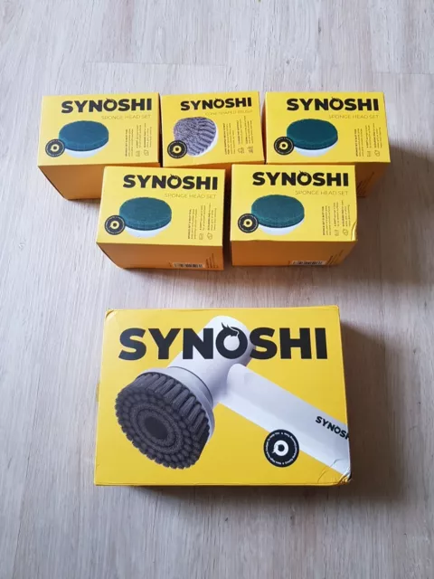 Synoshi Elektrische Reinigungsbürste mit 3 Reinigungsköpfen und Zubehör