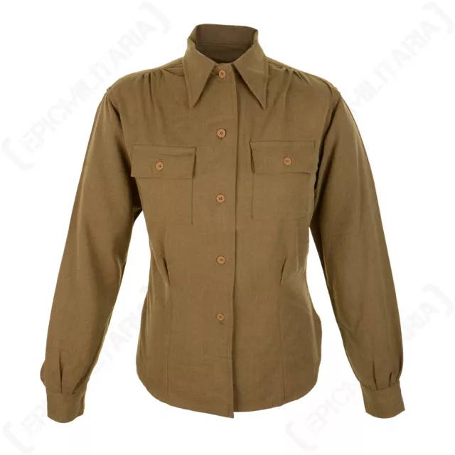 Womens WW2 US Wool Shirt - Olive Drab - Military Repro
