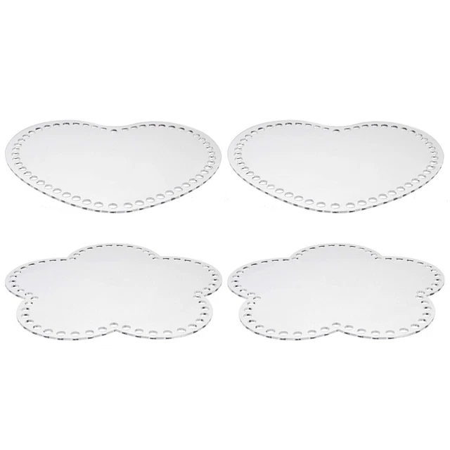 4 piezas bolsa de ganchillo DIY Base Board base en forma de corazón base de punto acrílico HAZLO TÚ MISMO bolsa L