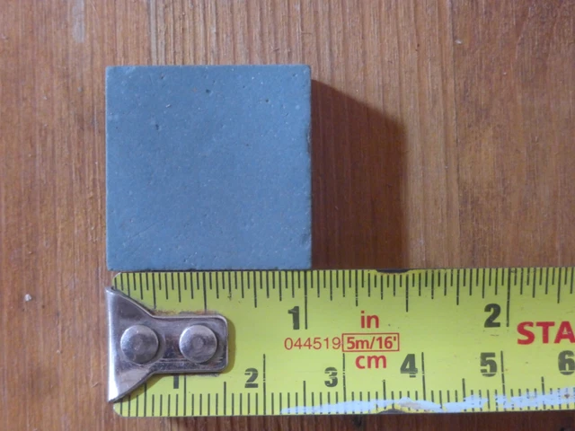 Antique Reclaimed Geometric Floor Tile, Blue Square, 1 inch x 1 inch, One of 100