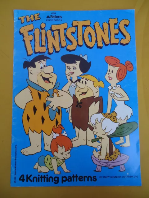 PATONS #1058 THE FLINTSTONES 4 Knitting Patterns FRED BARNEY BETTY WILMA #3885