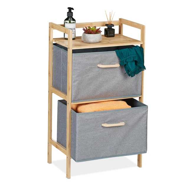 MEUBLE LINGE CORBEILLE a linge sale Rangement salle bains Trieur linge
