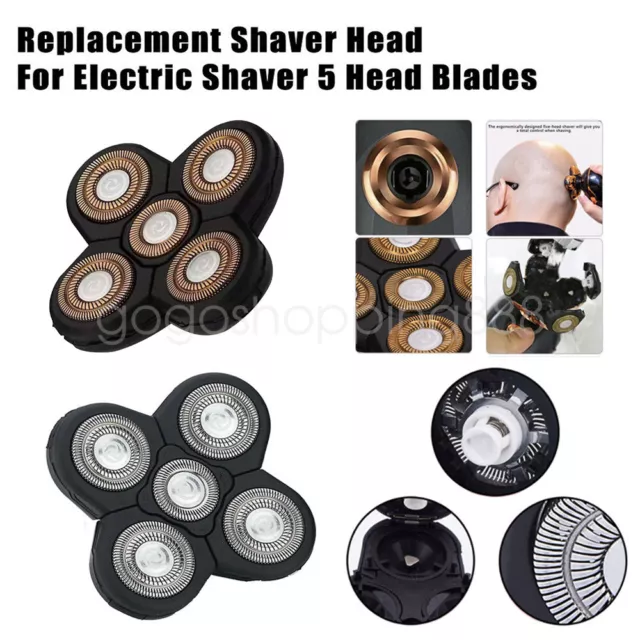 For Electric Shaver 5 Head Razor Bald Beard Hair Skull Trimmer Beard Remover Men