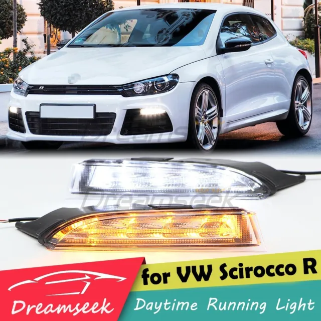 DRL for VW Scirocco R 2010 2011 2012 2013 LED Daytime Running Light Lamp W/ Turn