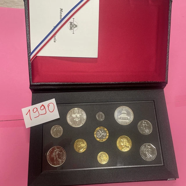 COFFRET FDC FLEUR DE COIN DE 1 CNT à 100 FRANCS FRANCE 1990