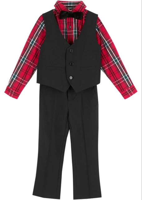 FASHONA Jungen festliches Outfit (4-tlg.Set) 677726 Schwarz/Rot 104