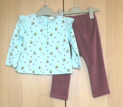 Next Baby Girls Turquoise Tunic Top & Pink Rib Trousers Age 12-18 Months BNWT