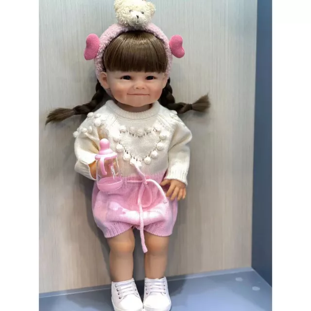 22in Realistic Reborn Baby Dolls Full Body Silicone Girl Soft Newborn Kids Gift