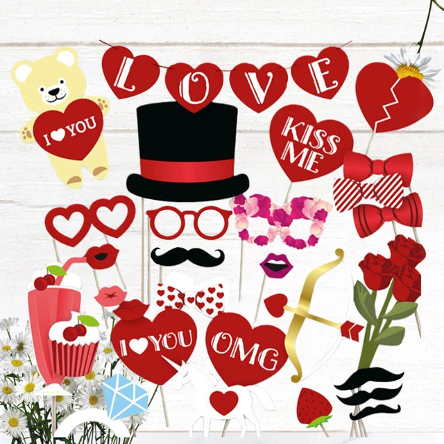 35 pz/set striscioni creativi AMORE ornamento fotografico proposta a forma di cuore