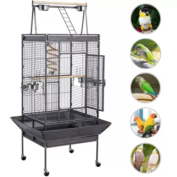 Yaheetech Cage Oiseaux Volière intérieur avec Chariot Détachable