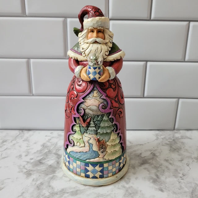 Jim Shore Heartwood Creek The Nature Of Christmas Santa W/ Snow Globe 2009
